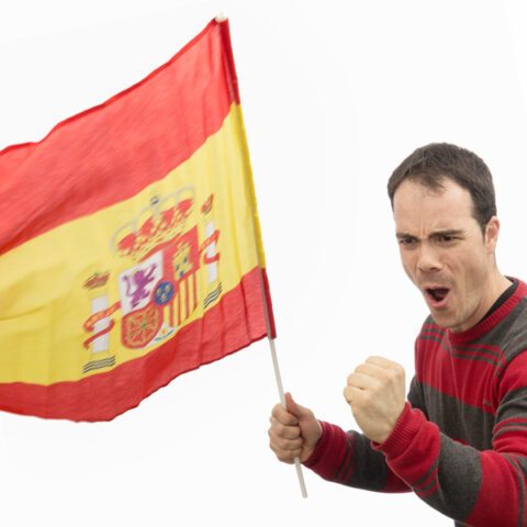 Σημαία Ισπανίας με μπαστούνι 60 x 90 cm