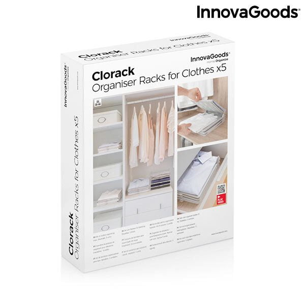 Σετ Διοργανωτών Δίσκων για τα Ρούχα Clorack InnovaGoods (πακέτο με 5)