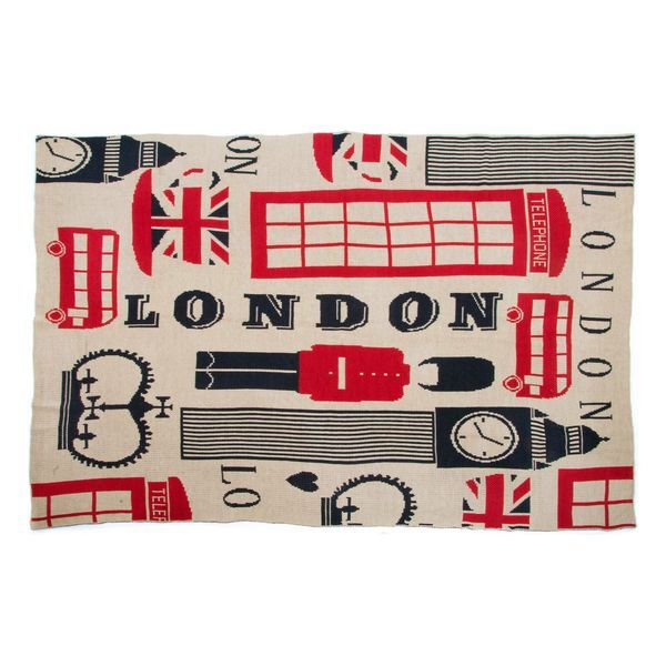 Κουβέρτα DKD Home Decor London Ακρυλικό London (130 x 170 cm)