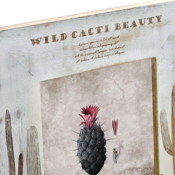 Κορνίζα DKD Home Decor Wild Cacti Beauty Ξύλο από Μάνγκο Boho (23 x 28 cm)