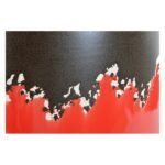 Σκαμπό DKD Home Decor Μαύρο/Κόκκινο Πήλινα (33 x 33 x 38 cm)