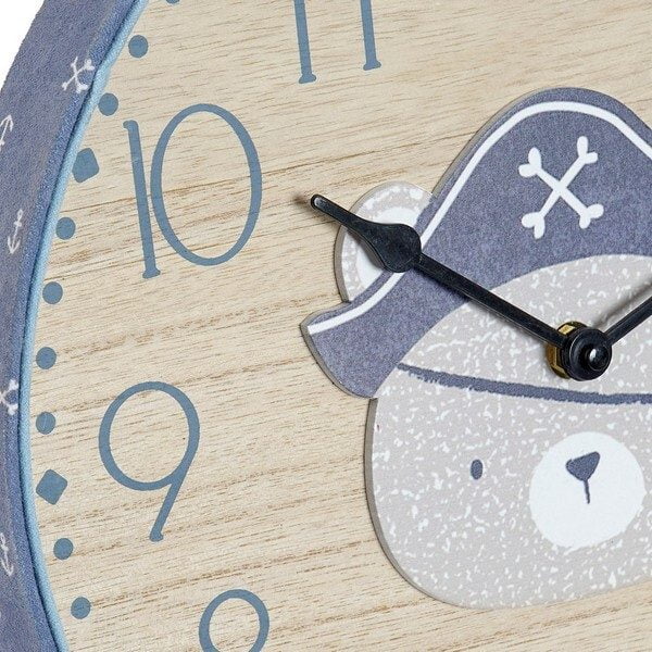 Ρολόι Τοίχου DKD Home Decor Αρκούδα Πειρατής (31 x 4 x 31 cm)