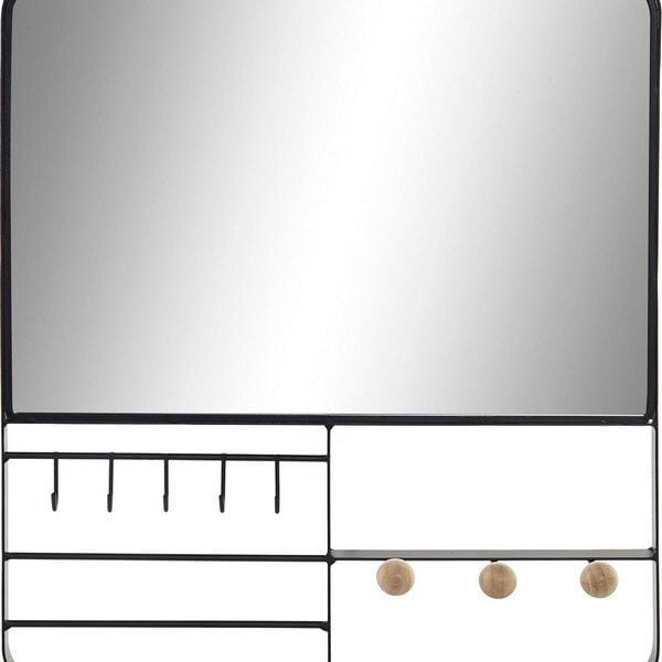 Τοίχο καθρέφτη DKD Home Decor Μαύρο Μέταλλο (35 x 6 x 40 cm)
