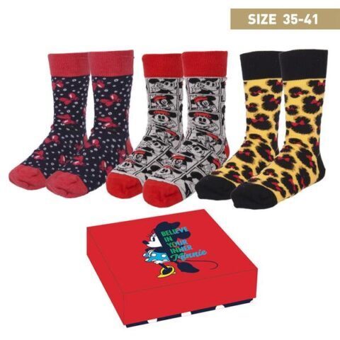 Κάλτσες Minnie Mouse Ενηλίκων (3 uds) (Ένα μέγεθος)