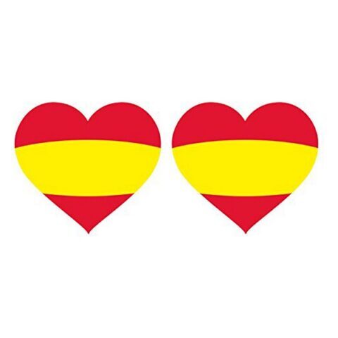 Αυτοκόλλητα Σημαία Ισπανία (2 uds) Καρδιά