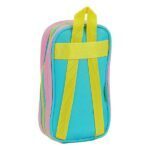 Pencil Case Backpack Benetton Color Block Κίτρινο Ροζ Τυρκουάζ