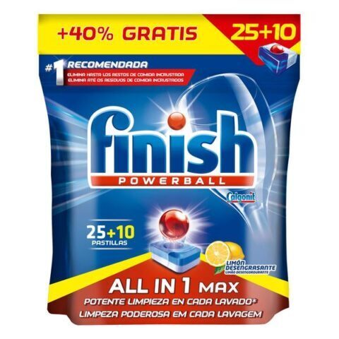 Ταμπλέτες Πλυντηρίου Πιάτων Finish All in One Λεμόνι (35 Πλύσεις)
