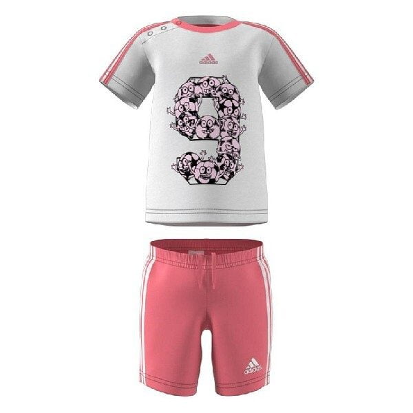 Παιδική Αθλητική Φόρμα Adidas Κορίτσι Λευκό/Ροζ