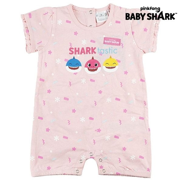 Ολόσωμο Κοντομάνικο για Μωρά Baby Shark Ροζ