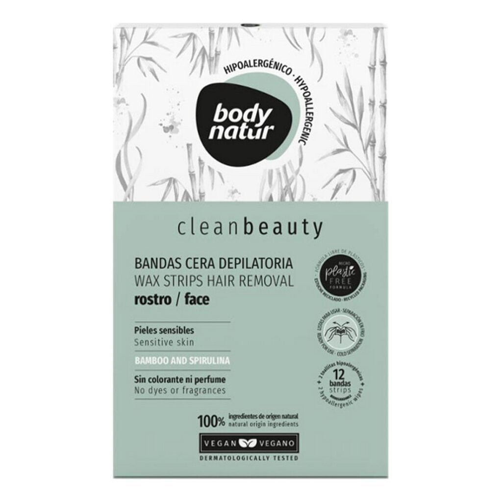 Ταινίες Αποτρίχωσης Προσώπου Body Natur Clean Beauty (12 uds)
