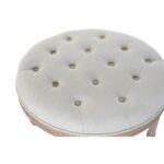 Σκαμπό DKD Home Decor Μπεζ λινό ξύλο καουτσούκ (70 x 70 x 47 cm)