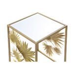 Βοηθητικό Τραπέζι DKD Home Decor Μέταλλο Καθρέφτης Φύλλα (2 pcs) (40.5 x 40.5 x 61 cm) (35.6 x 38 x 51 cm)