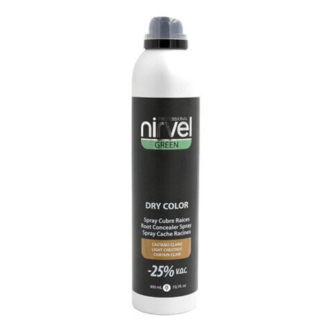 Σπρέι Καλύμματος Γρίζων Μαλλιών Green Dry Color Nirvel Ανοικτό Καφέ (300 ml)