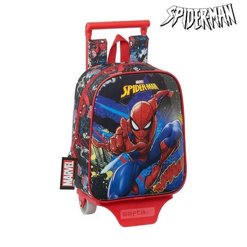 Σχολική Τσάντα με Ρόδες 805 Spiderman Go Hero Μαύρο Κόκκινο