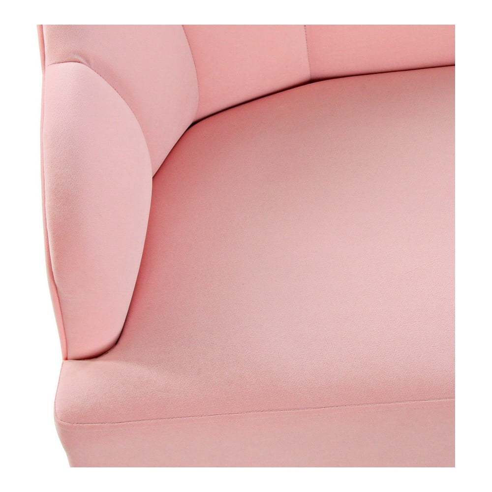 Καναπές DKD Home Decor Ροζ πολυεστέρας Σημύδα Glam (126 x 67 x 77 cm)