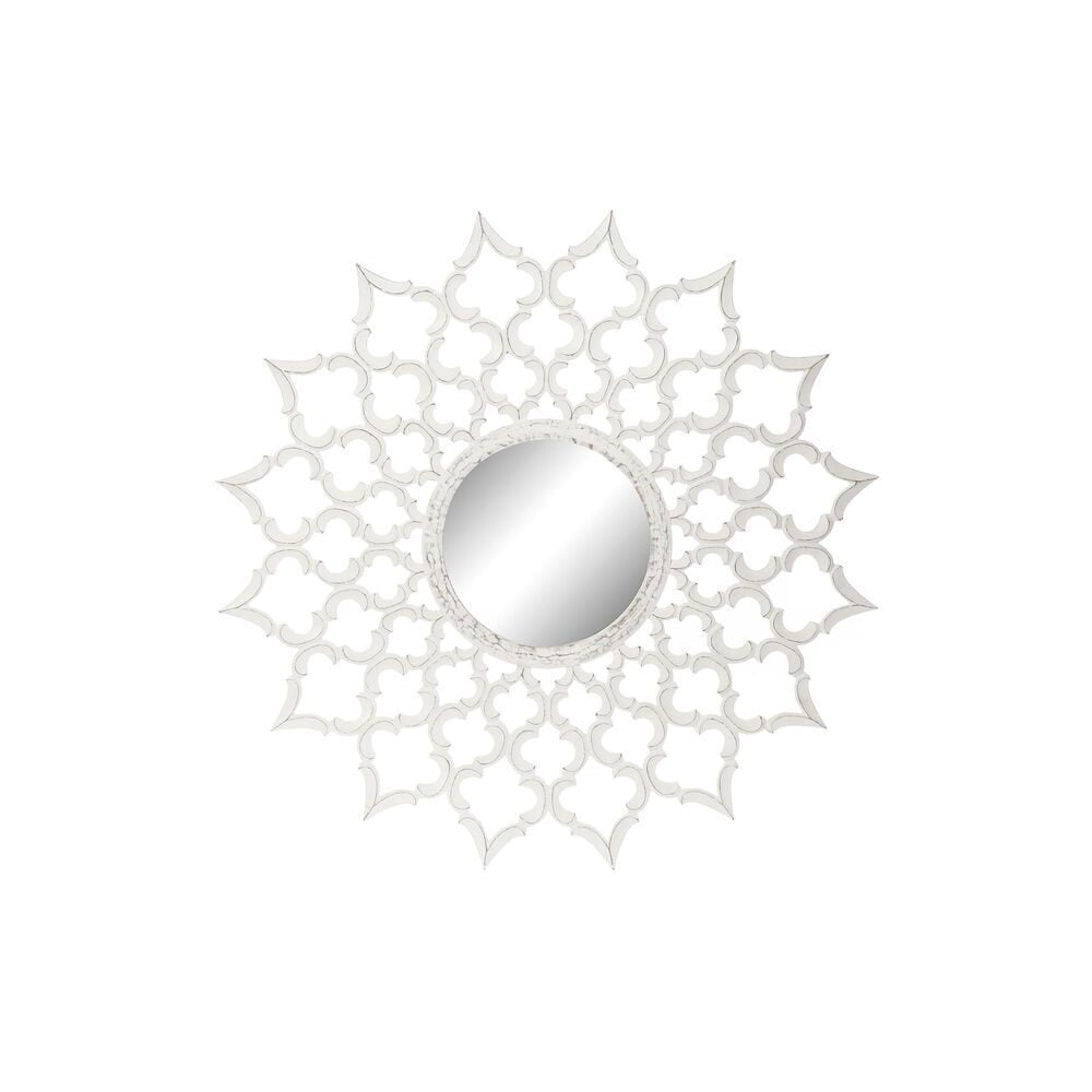 Τοίχο καθρέφτη DKD Home Decor Λευκό Κρυστάλλινο Ξύλο MDF (120 x 3 x 120 cm)