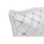 Μαξιλάρι DKD Home Decor Λευκό Γκρι πολυεστέρας Βελούδο Ρόμπος (50 x 10 x 30 cm)