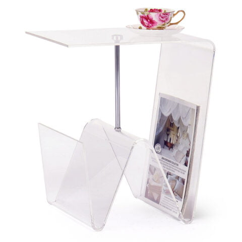Τραπέζι για Εφημερίδες DKD Home Decor Διαφανές Ακρυλικό Μέταλλο (40 x 30 x 44 cm)