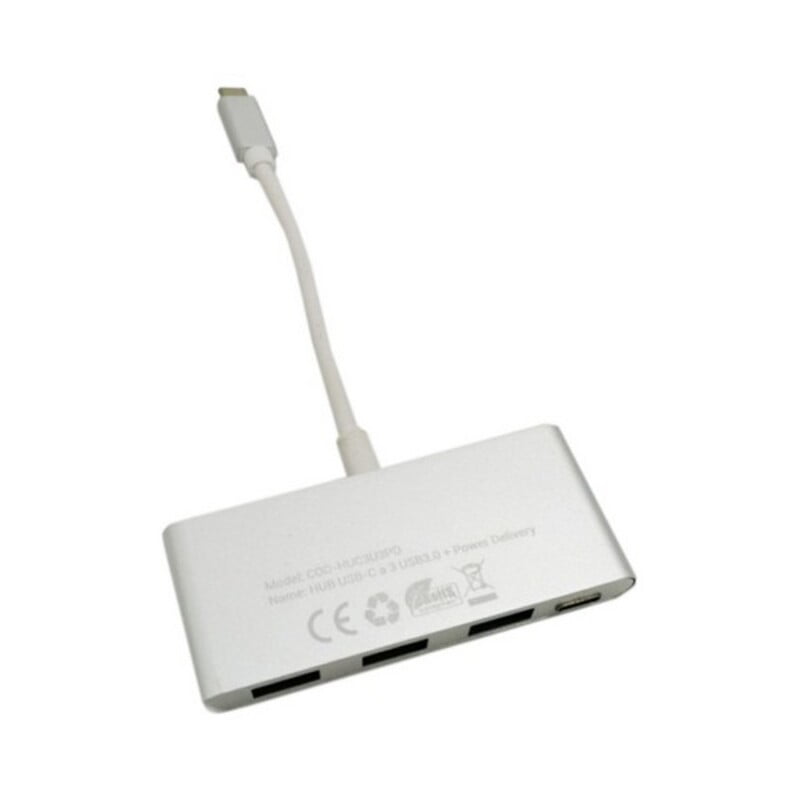 USB Hub C CoolBox COO-HUC3U3PD Αλουμίνιο Λευκό