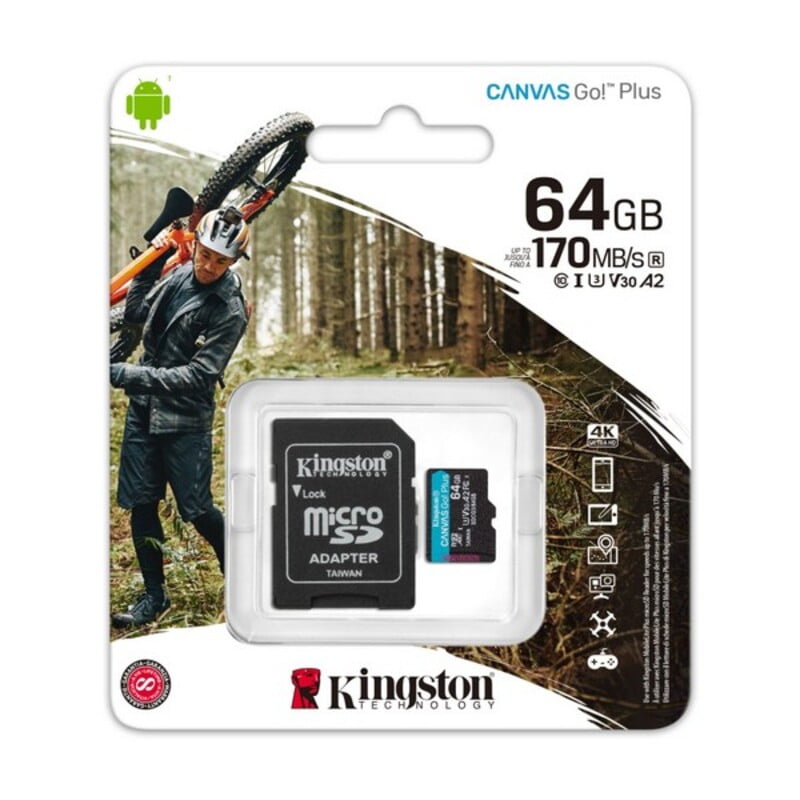 Κάρτα Μνήμης Micro SD με Αντάπτορα Kingston SDCG3 Μαύρο
