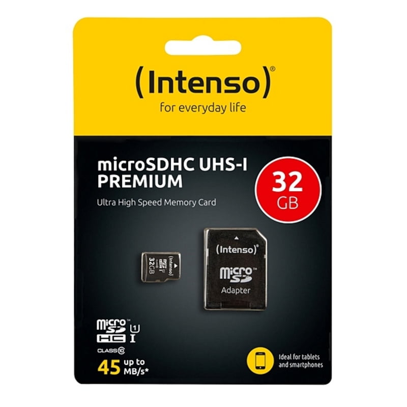Κάρτα Μνήμης Micro SD με Αντάπτορα INTENSO 34234 UHS-I Premium Μαύρο