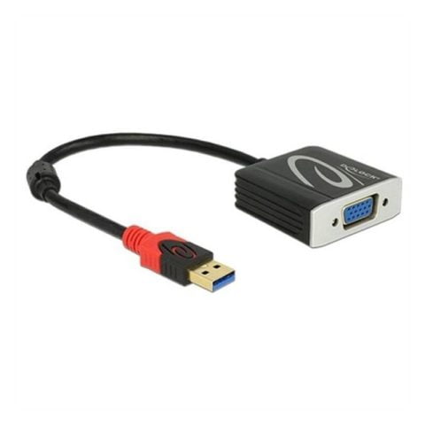 Αντάπτορας USB 3.0 σε VGA DELOCK 62738 20 cm Μαύρο