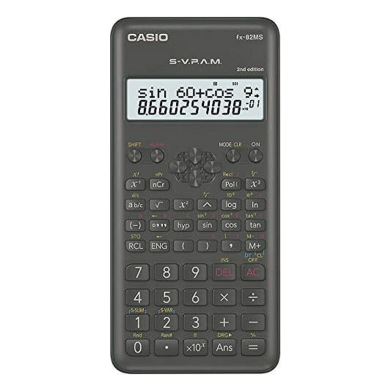 Επιστημονική Αριθμομηχανή Casio FX-82 MS2 Μαύρο Σκούρο γκρίζο Πλαστική ύλη