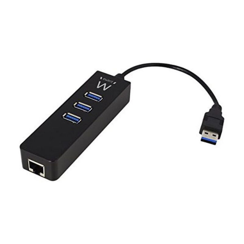 USB Hub Ewent AAOAUS0127 3 x USB 3.1 RJ45 Plug and Play