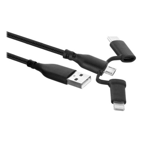Καλώδιο USB σε USB-C και Lightning Ewent EW1376 (1 m) Μαύρο