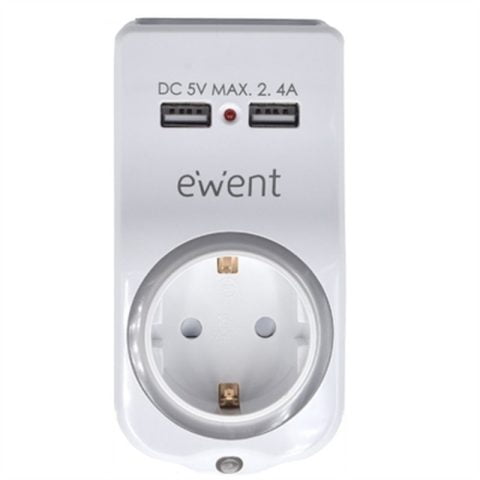 Πρίζα Τοίχου με 2 Θύρες USB Ewent EW1225 16A 3680 W