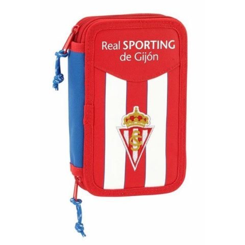 Σακίδιο Πλάτης για τα Μολύβια Real Sporting de Gijón Λευκό Κόκκινο (28 pcs)