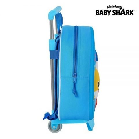 Σχολική Τσάντα 3D με Ρόδες 705 Baby Shark Ανοιχτό Μπλε