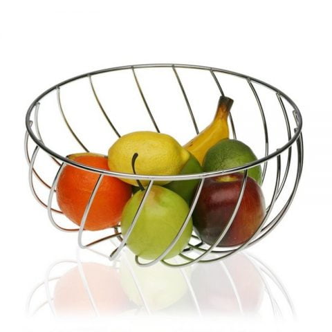 Μπολ για Φρούτα Μέταλλο Chrome (28 x 14 x 28 cm)