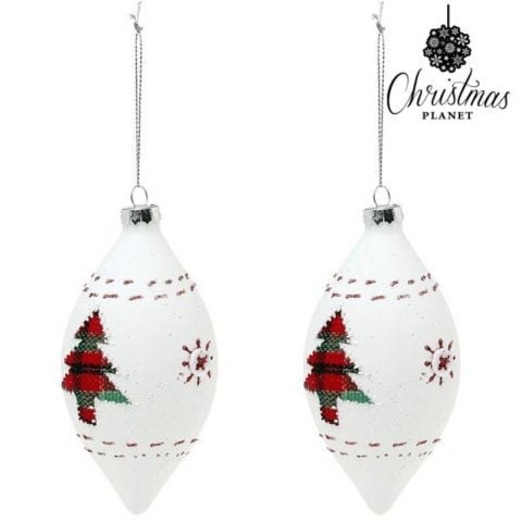 Χριστουγεννιάτικες μπάλες (2 uds) Κρυστάλλινο Λευκό