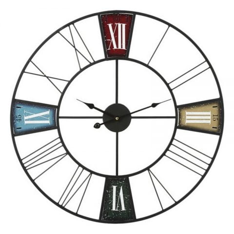 Ρολόι Τοίχου Κυκλικό Πολύχρωμο (60 x 60 x 4 cm)