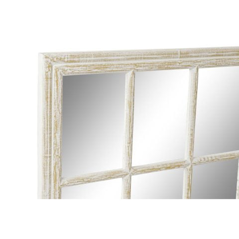 Τοίχο καθρέφτη DKD Home Decor Λευκό Ξύλο MDF (87.5 x 3 x 87.5 cm)