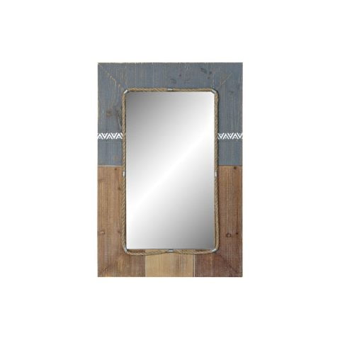 Τοίχο καθρέφτη DKD Home Decor Μπλε Λευκό Έλατο (60 x 3.5 x 89.5 cm)