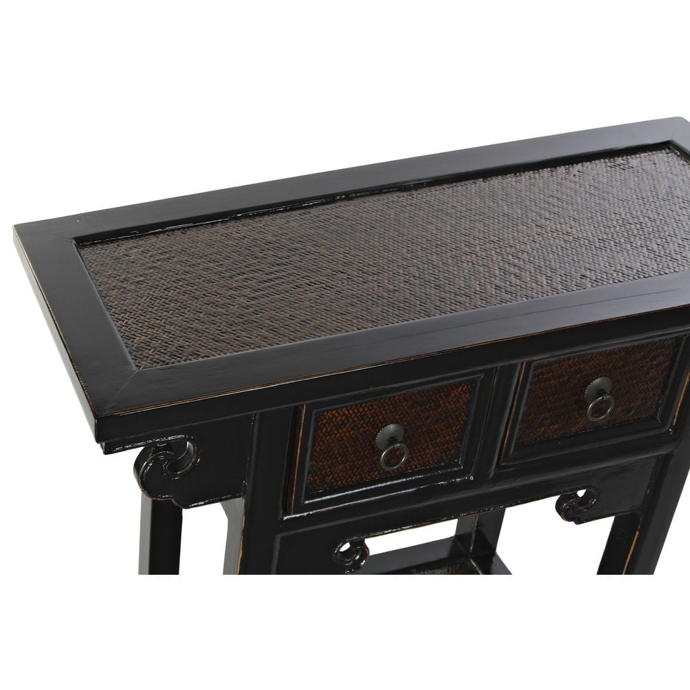 Βοηθητικό Τραπέζι DKD Home Decor Μαύρο ξύλο φτελιάς Σκούρο καφέ (85 x 35 x 80 cm)