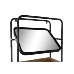 Ράφι παλτών DKD Home Decor Καθρέφτης Μαύρο Ξύλο Μέταλλο ρατάν (48 x 20.5 x 150 cm)