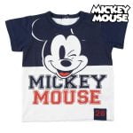 Παιδικό Μπλούζα με Κοντό Μανίκι Mickey Mouse Μπλε
