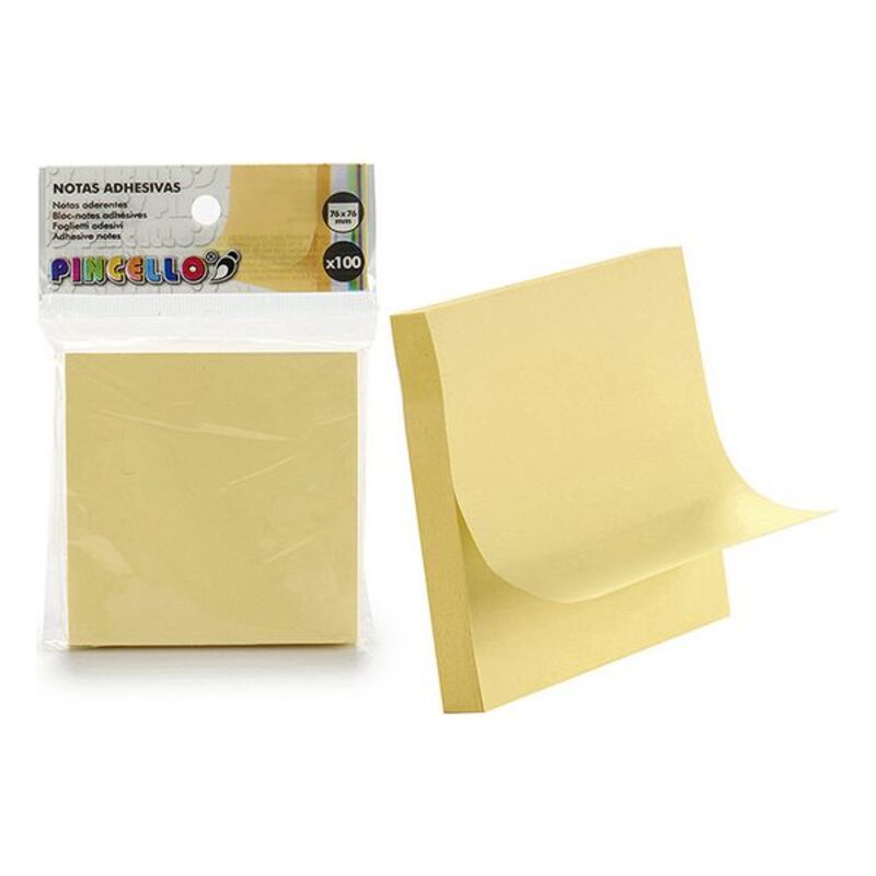 Συγκολλητικές Σημειώσεις Κίτρινο χαρτί (76 x 76 mm) (100 uds)