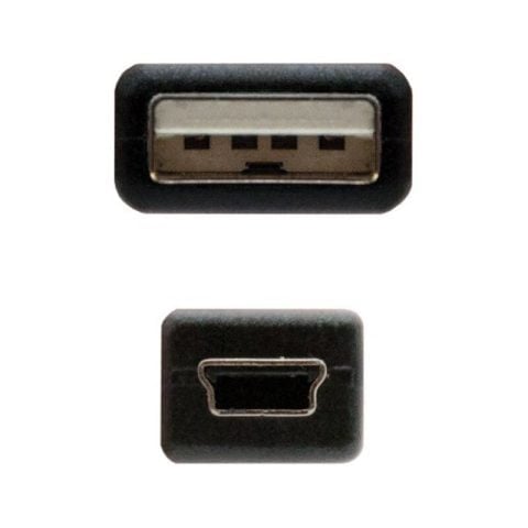 Καλώδιο USB σε Mini USB NANOCABLE 10.01.0401 Μαύρο (1 m)