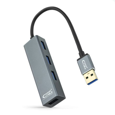 Hub USB 4 Θύρες NANOCABLE 10.16.4402 USB 3.0 Γκρι