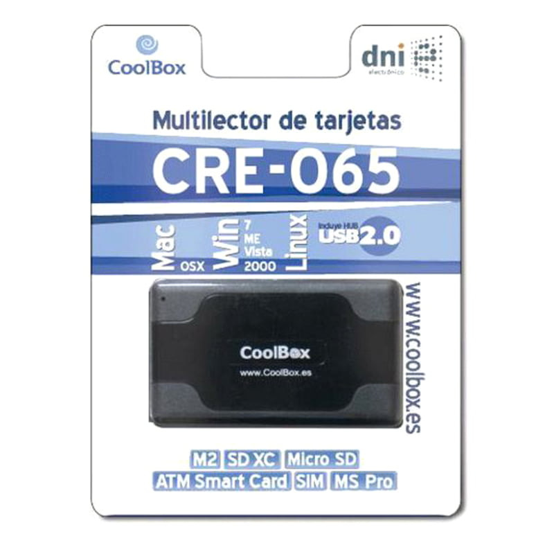 Έξυπνη Μονάδα Ανάγνωσης Καρτών CoolBox CRE-065 USB 2.0 Μαύρο
