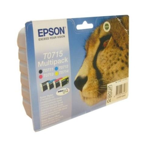 Αυθεντικό Φυσίγγιο μελάνης Epson Multipack T0715 Κίτρινο Μαύρο Κυανό Mατζέντα