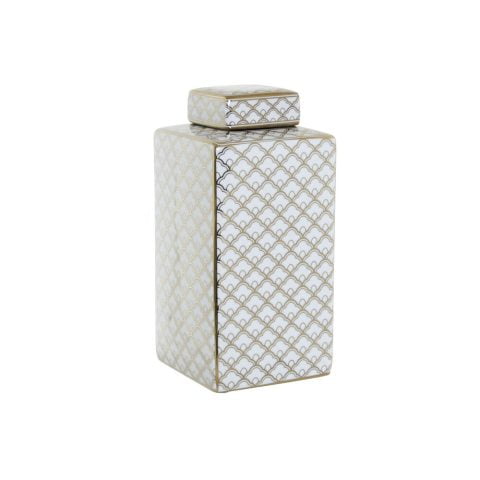 Βάζο DKD Home Decor Λευκό Πορσελάνη Glam (14.5 x 14.5 x 30 cm)