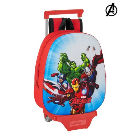 Σχολική Τσάντα 3D με Ρόδες 705 The Avengers Κόκκινο