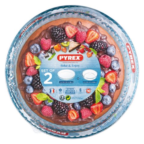 Σετ Πιάτων Φούρνου Pyrex Bake&Enjoy Διαφανές Βοροπυριτικό γυαλί (Ø 28 cm) (2 pcs)