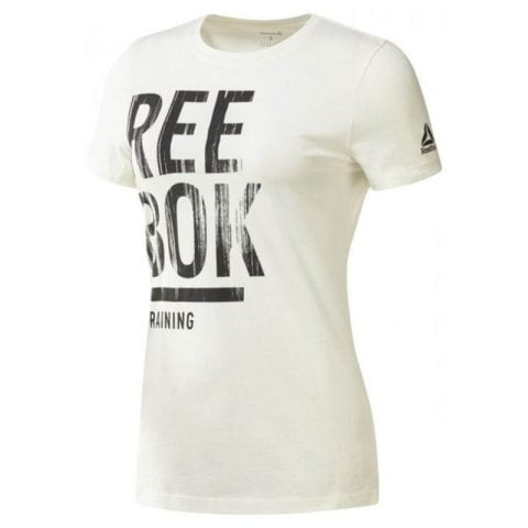 Γυναικεία Μπλούζα με Κοντό Μανίκι Reebok Training Split Tee Λευκό