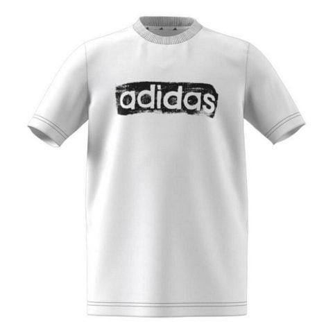 Παιδική Μπλούζα με Κοντό Μανίκι Adidas B G T2 GN1472 Λευκό βαμβάκι